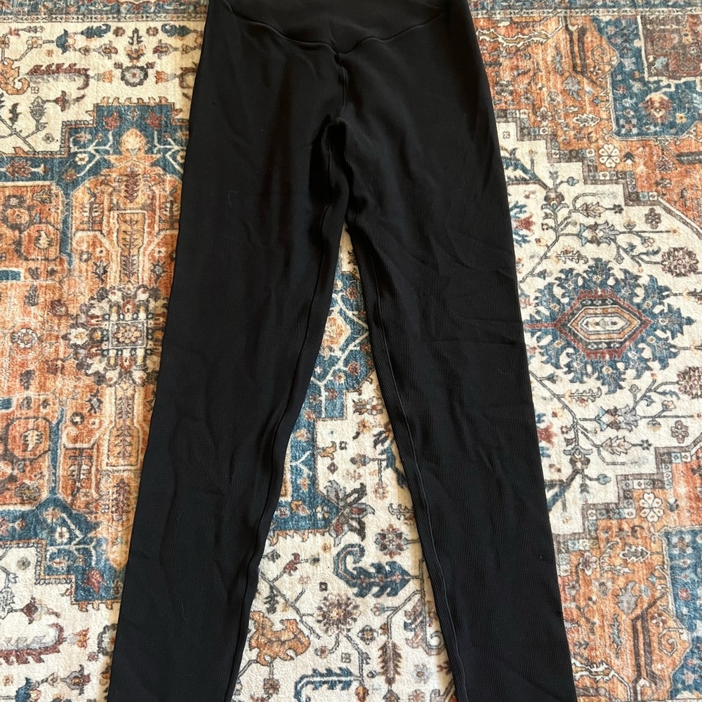 Aerie Black Ribbed Crossover Leggings